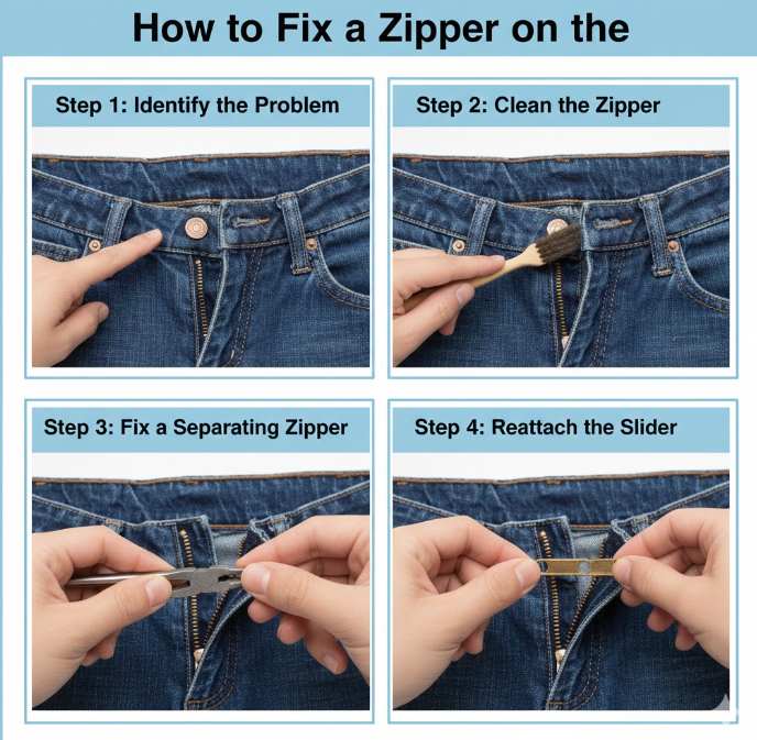 How to Fix a Zipper on Jeans