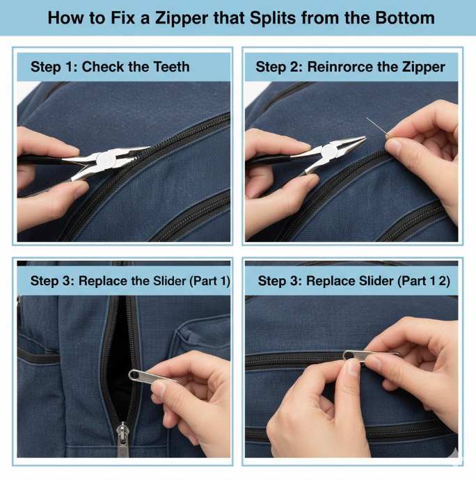 How to Fix a Zipper that Splits from the Bottom