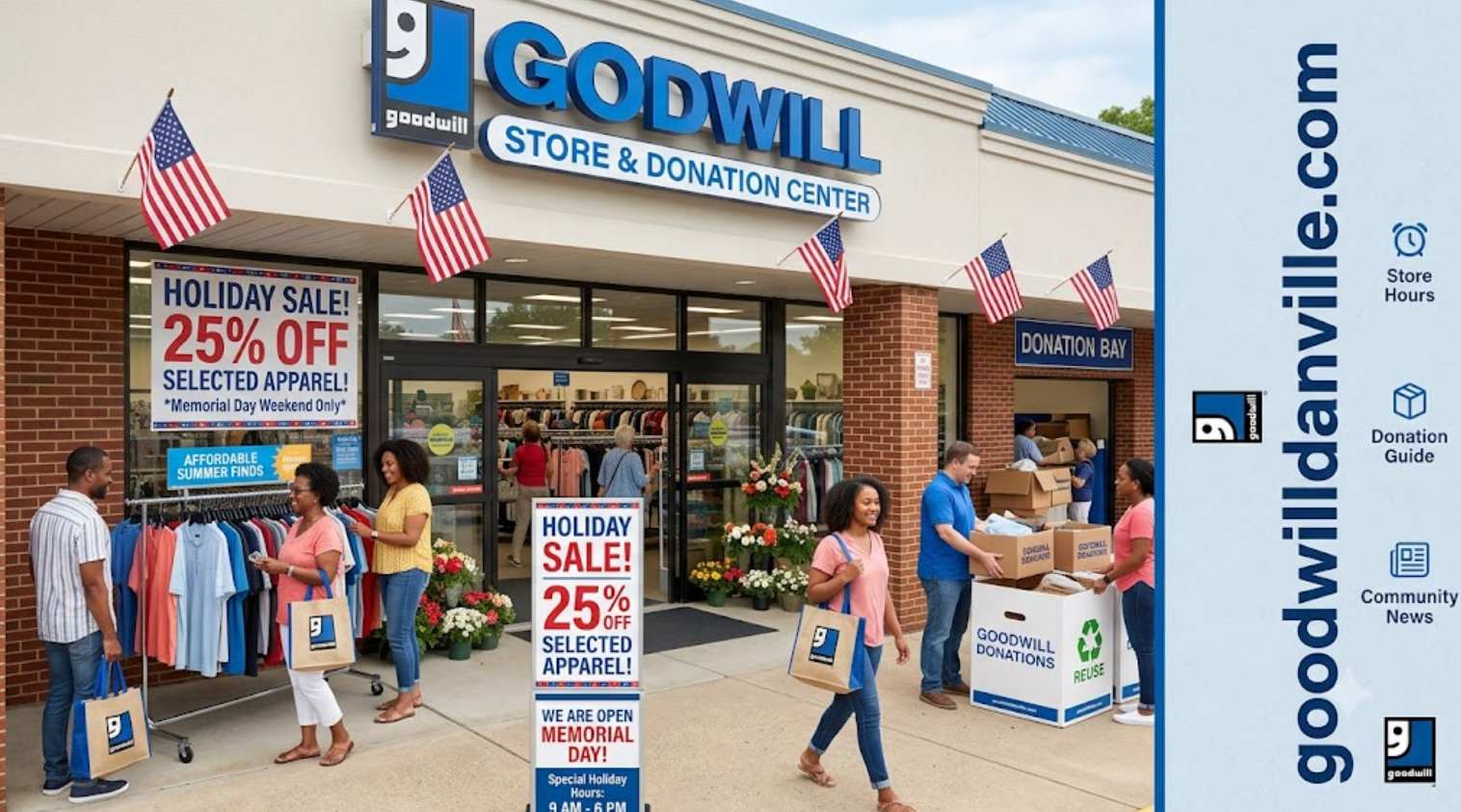 is goodwill open on memorial day